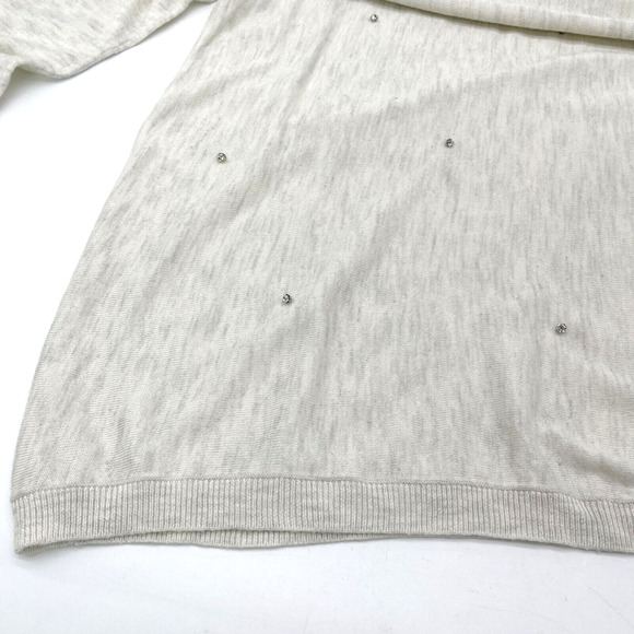 Gianni Bini Womens Sweater Size Large Lightweight Minimalist Neutral Clear Stone - Picture 5 of 8